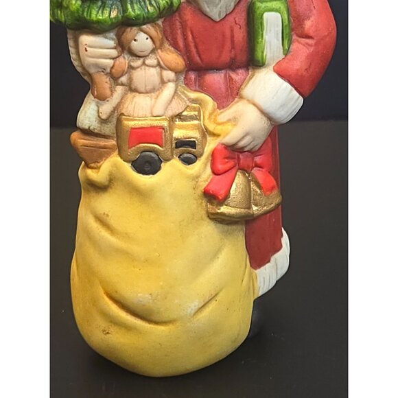 Vintage Collectible Santa Figurine Porcelain Christmas Naughty Nice list toy bag - Picture 4 of 12